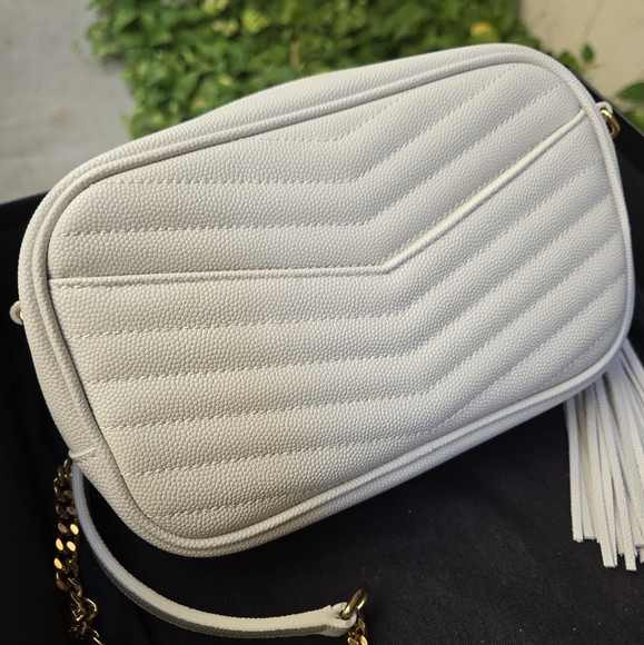 SAINT LAURENT YSL Mini Lou Matelassé Camera Bag Crema Soft, Grainy Leather - Picture 6 of 16